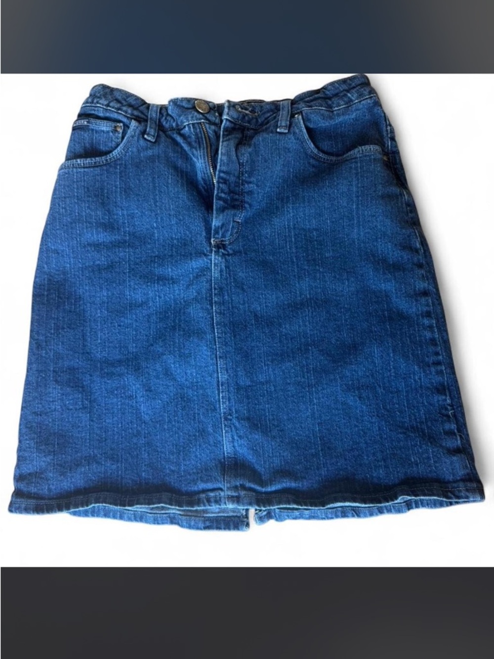 Lee Riders Midrise Skirt Women’s 8M Denim Button Zip Pockets